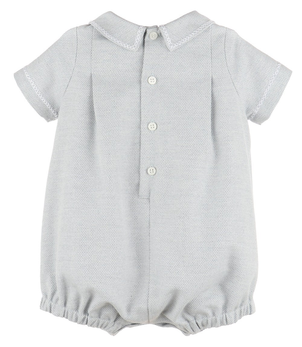 Luli & Me Baby Boys Bubble with Stitches - Blue Gray