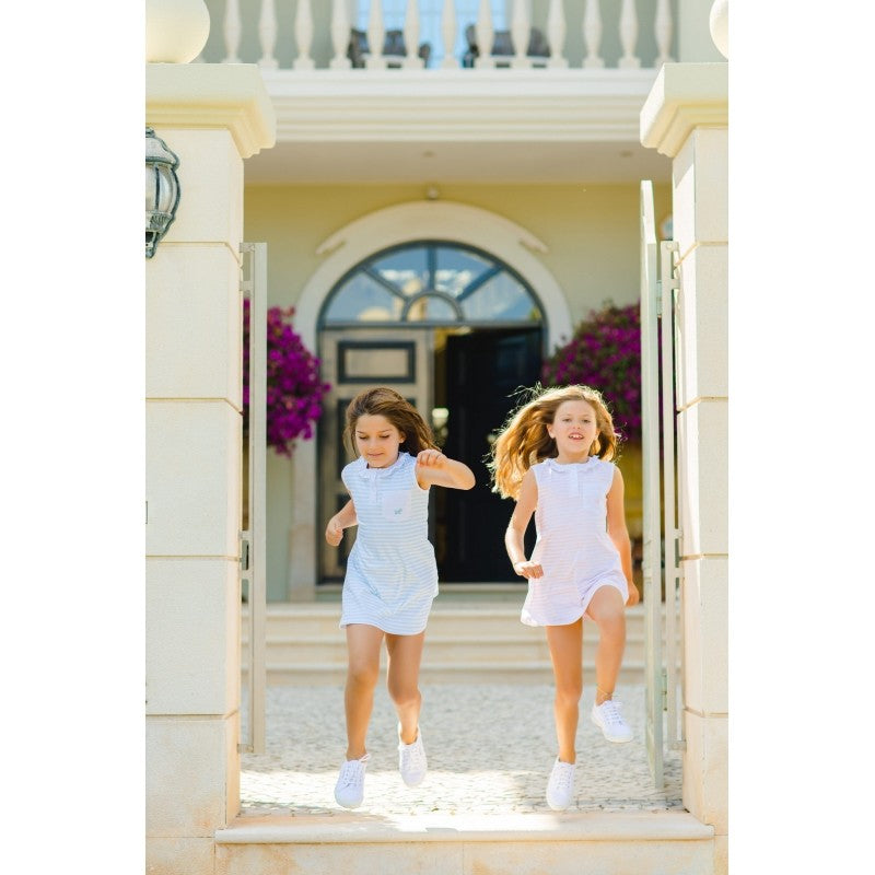 Sal & Pimenta Girls Sleeveless Knit Dress - Stripes - Light Pink by Sal & Pimenta