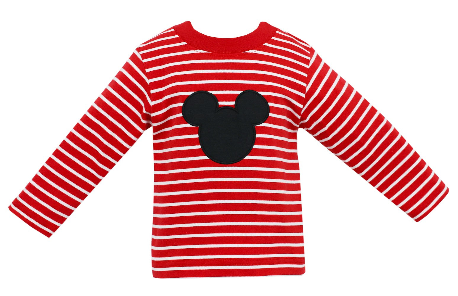 Claire & Charlie Boys Red Striped Shirt - Long Sleeves - Mickey Mouse