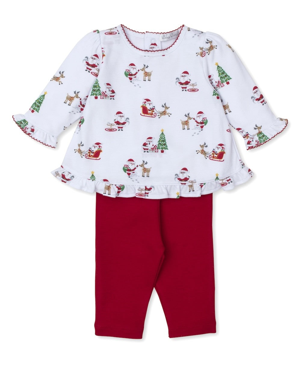 Kissy Kissy Baby Girls Red Christmas Magic Leggings Set