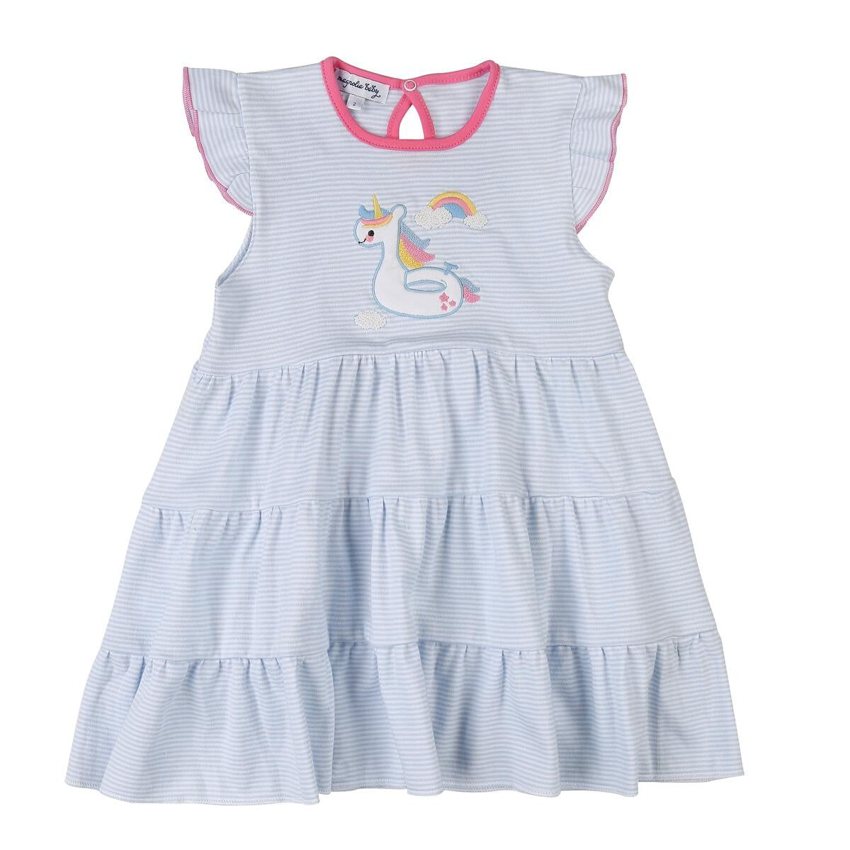 Magnolia Baby Toddler Girls Blue Unicorn Floatie Ruffle Flutters Dress by Magnolia Baby