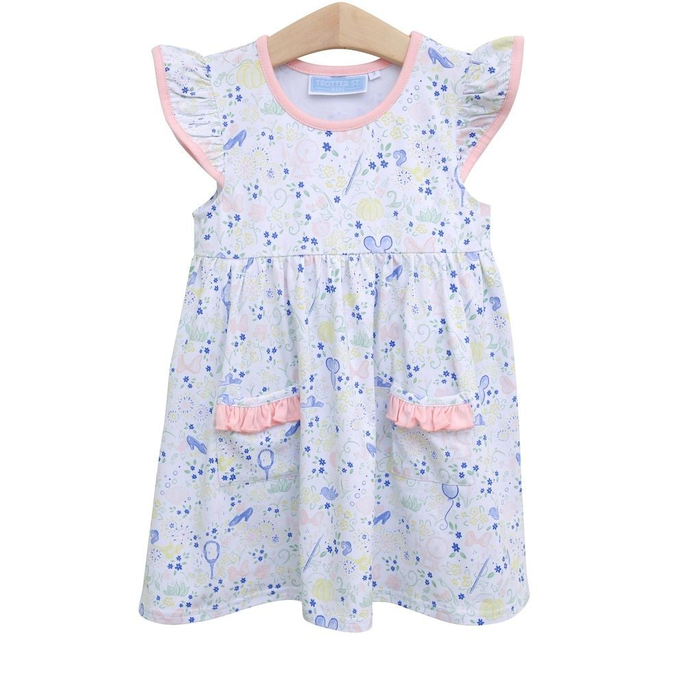 Trotter Street Kids Girls Pink Enchanted Mouse Pocket Dress
