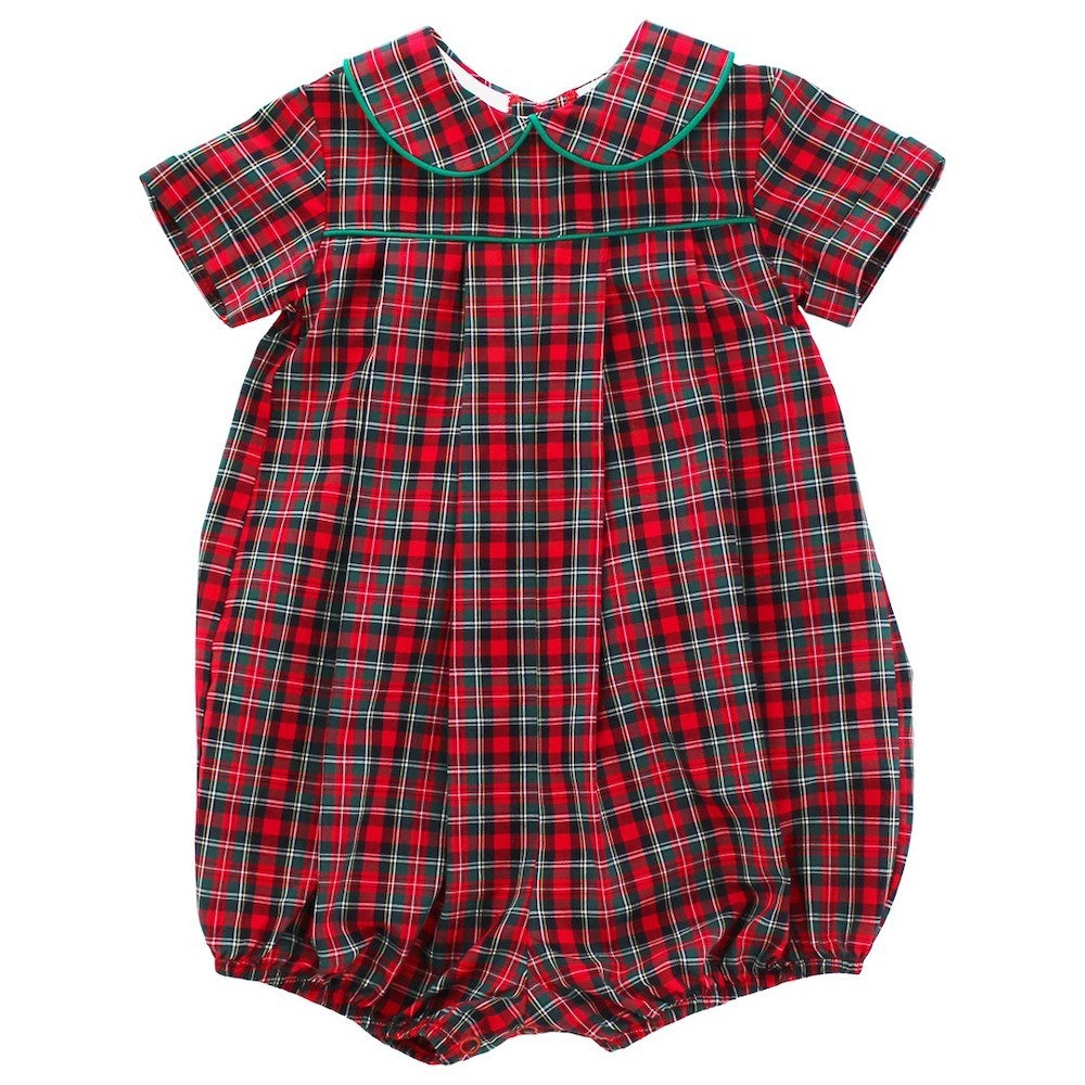 Bailey Boys Baby Boys Christmas Bubble - Red Frasier Holiday Plaid