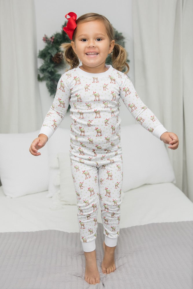 Proper Peony Pima Reindeer - 2-Piece Loungewear Set