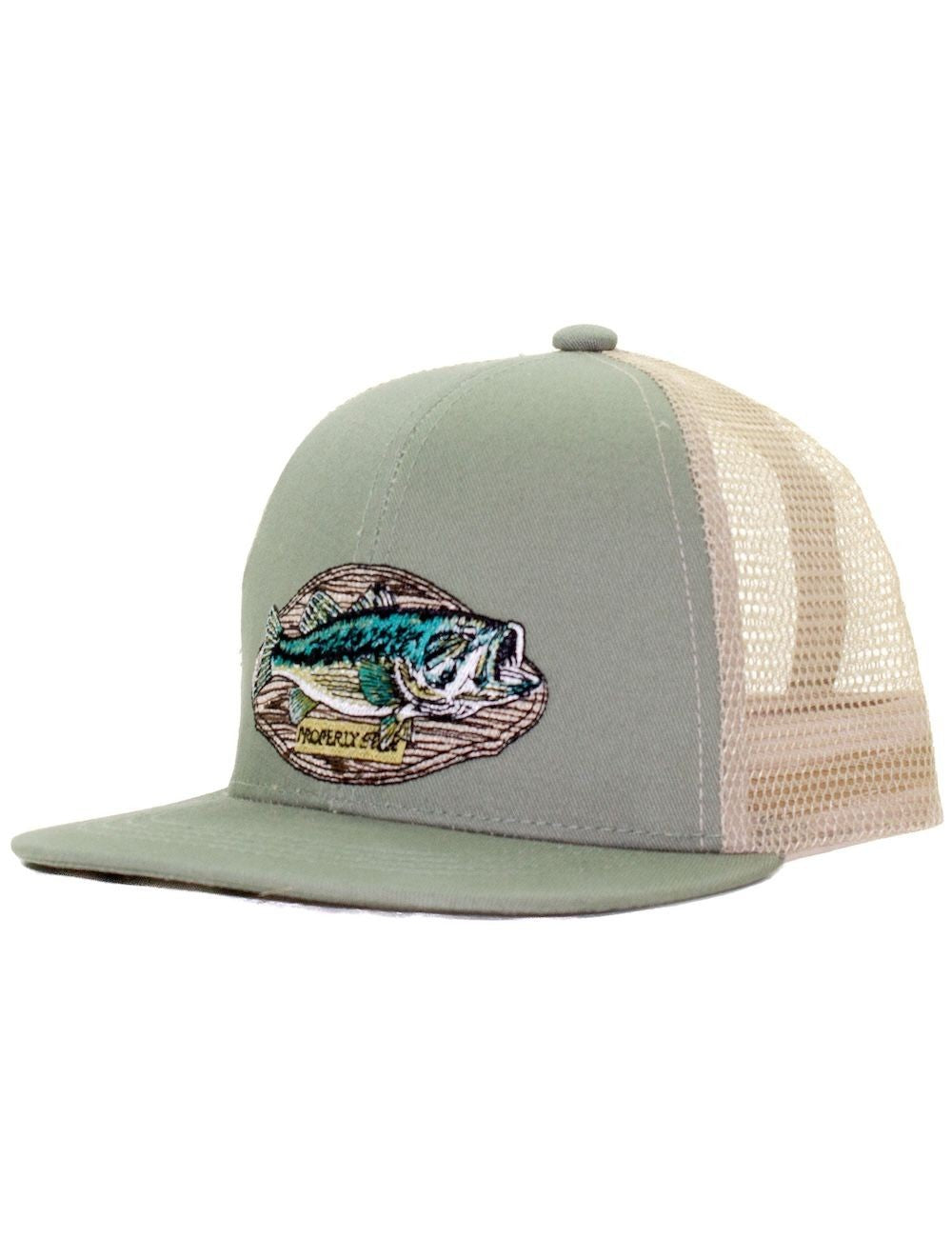 Properly Tied Boys Youth Trucker Hat - Bass Fish Mount by Properly Tied