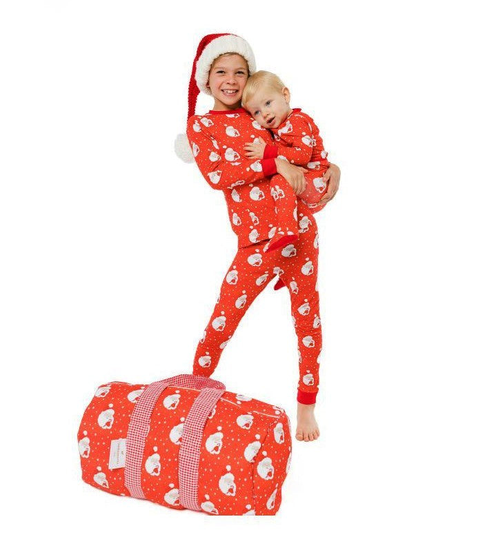Sal & Pimenta Boys Christmas Pajamas - Two Piece - Red Santa Glows