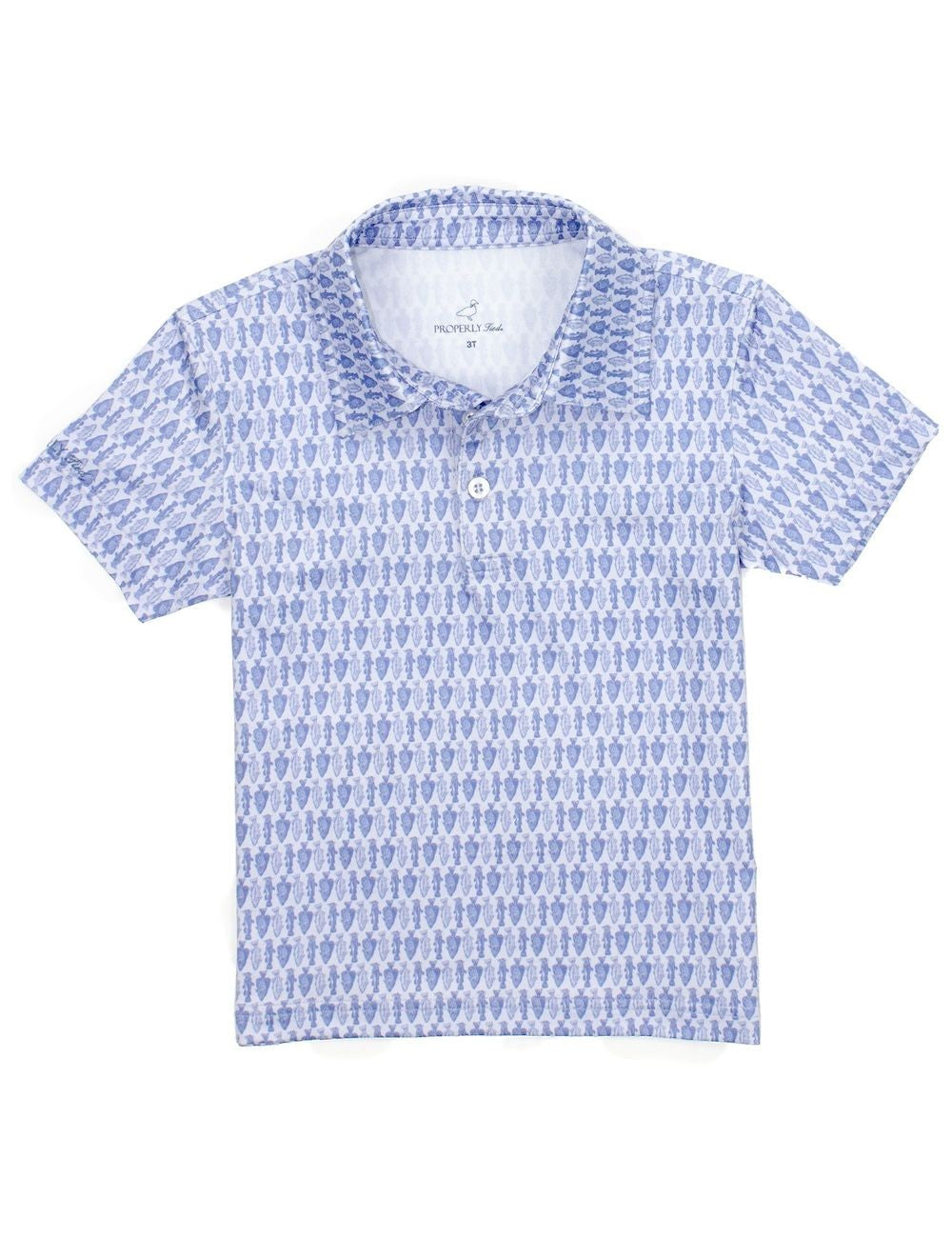 Properly Tied Boys Inlet Polo Shirt - Blue Fisherman's Paradise by Properly Tied