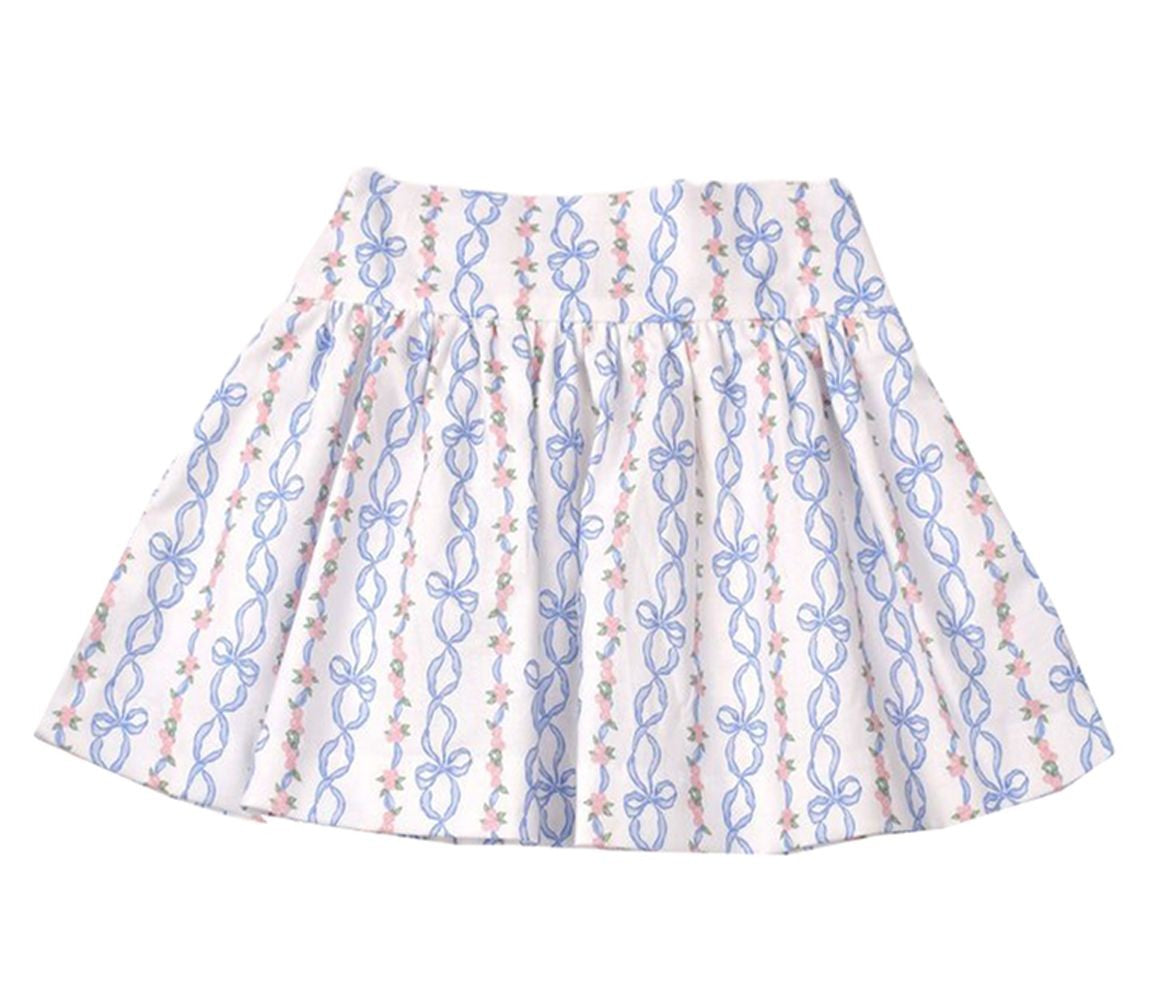 Funtasia Too Girls Blue Bows Print Skirt by Funtasia