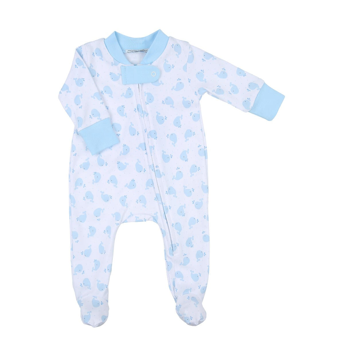 Magnolia Baby Boys Sweet Whales Printed Zipper Footie - Blue by Magnolia Baby