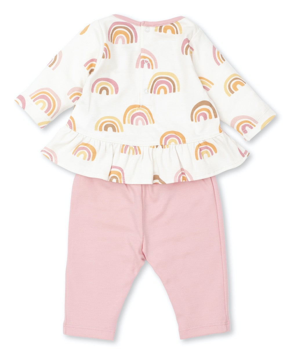 Kissy Kissy Love Baby Girls Pink Under the Rainbow Pants Set