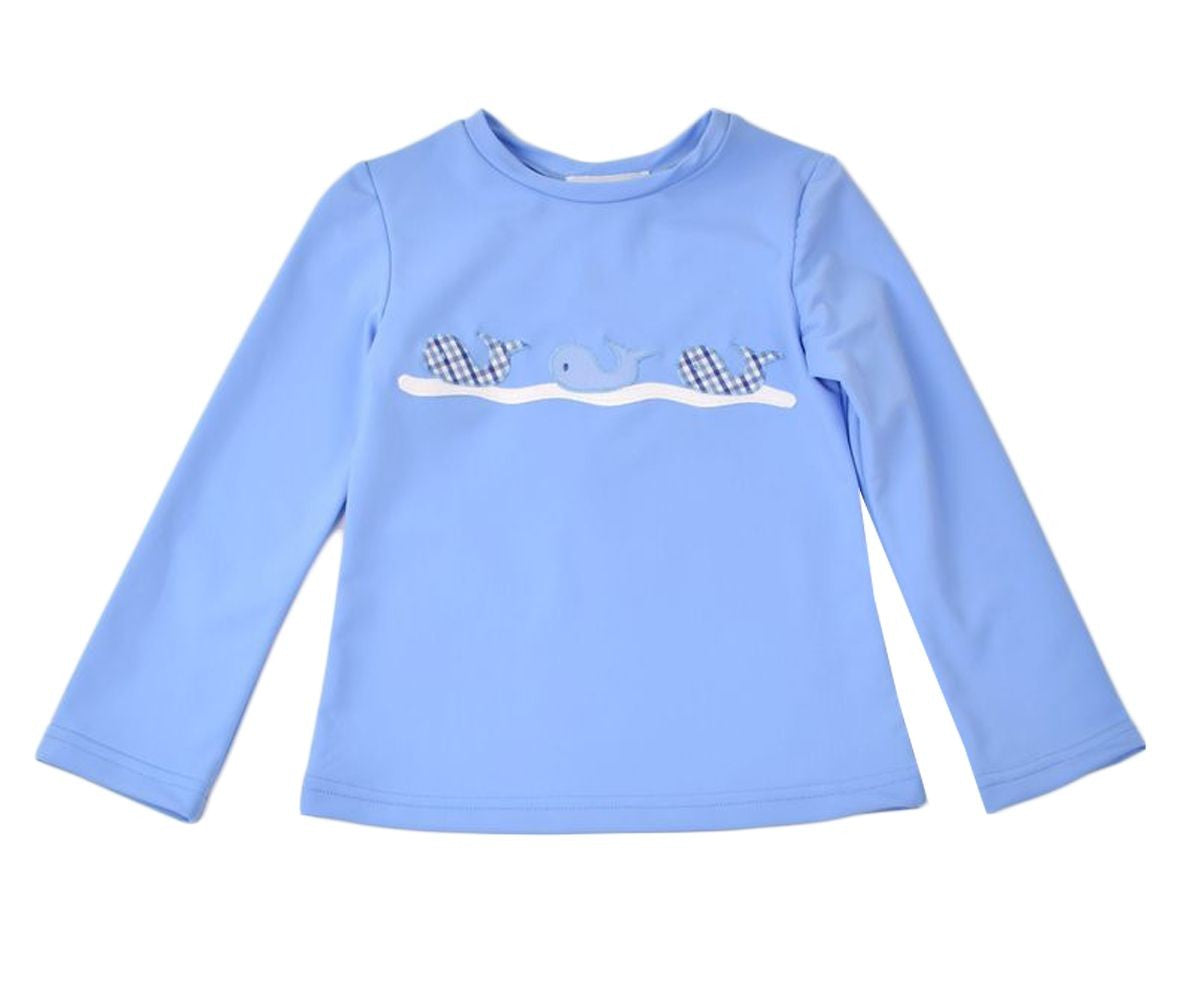 Funtasia Too Boys Blue Rash Guard Shirt - Whales by Funtasia