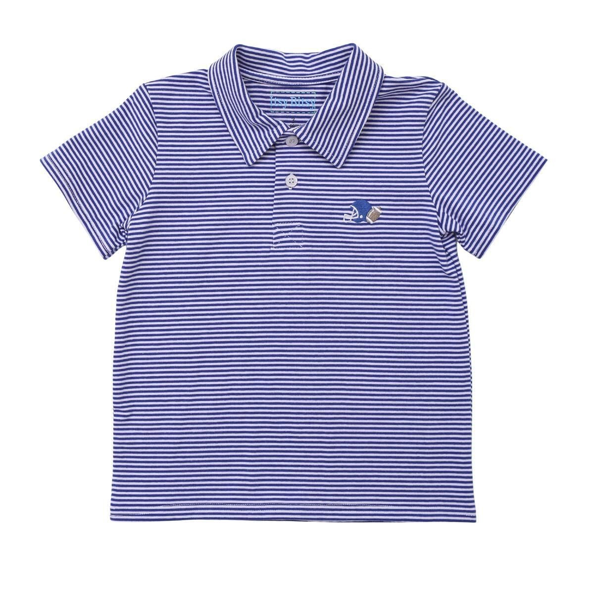 Itsy Bitsy Boys Football Game Day Polo Shirt - Royal Blue by Itsy Bitsy
