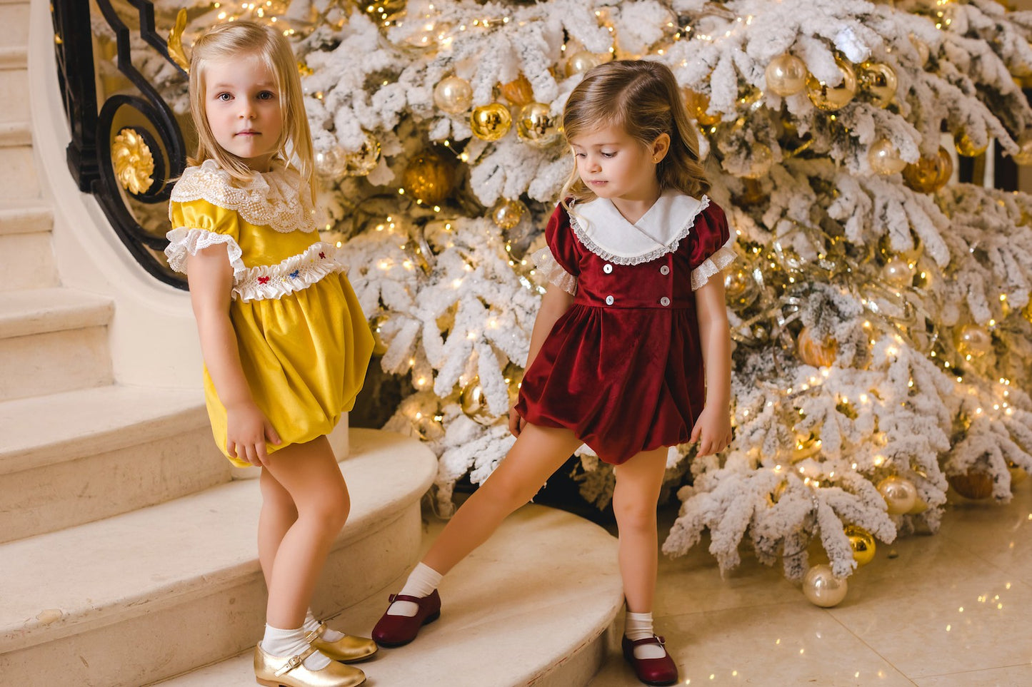 Sal & Pimenta Girls Dressy Bubble - Velvet - Burgundy