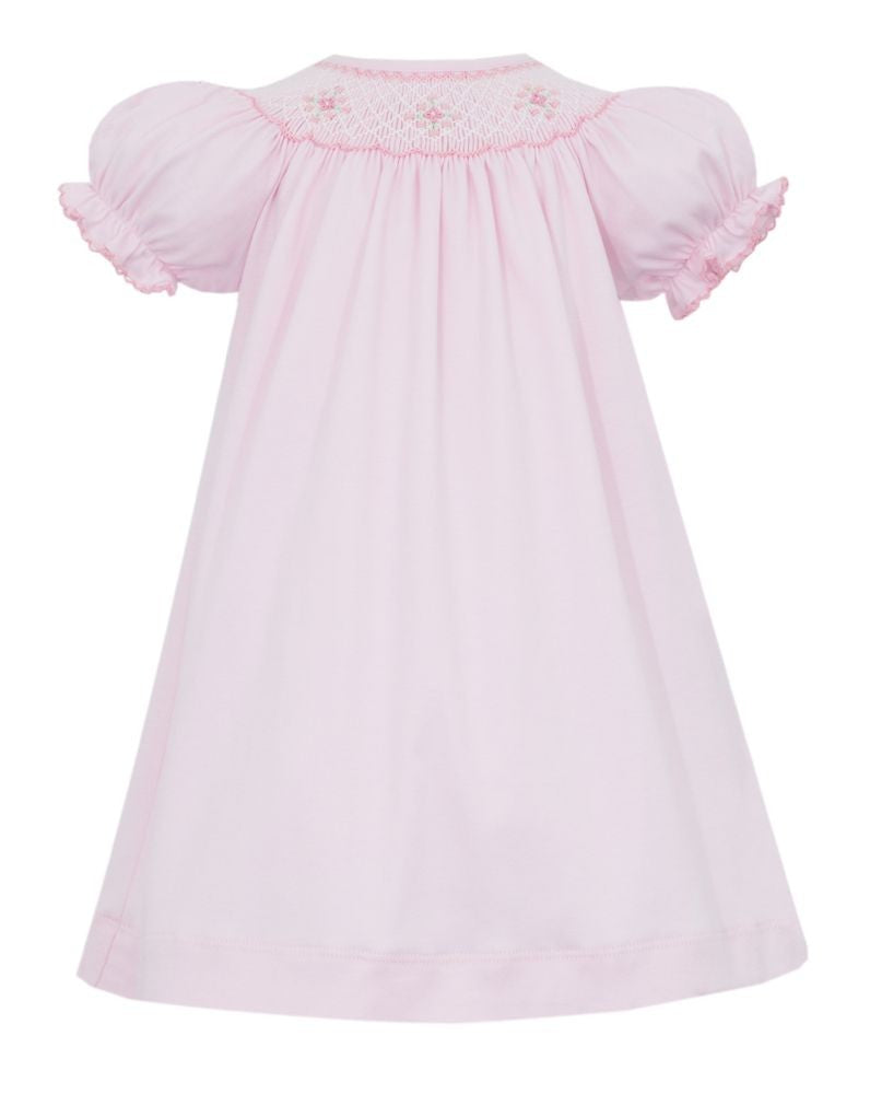Petit Bebe Knits Girls Pink Smocked Bishop Dress
