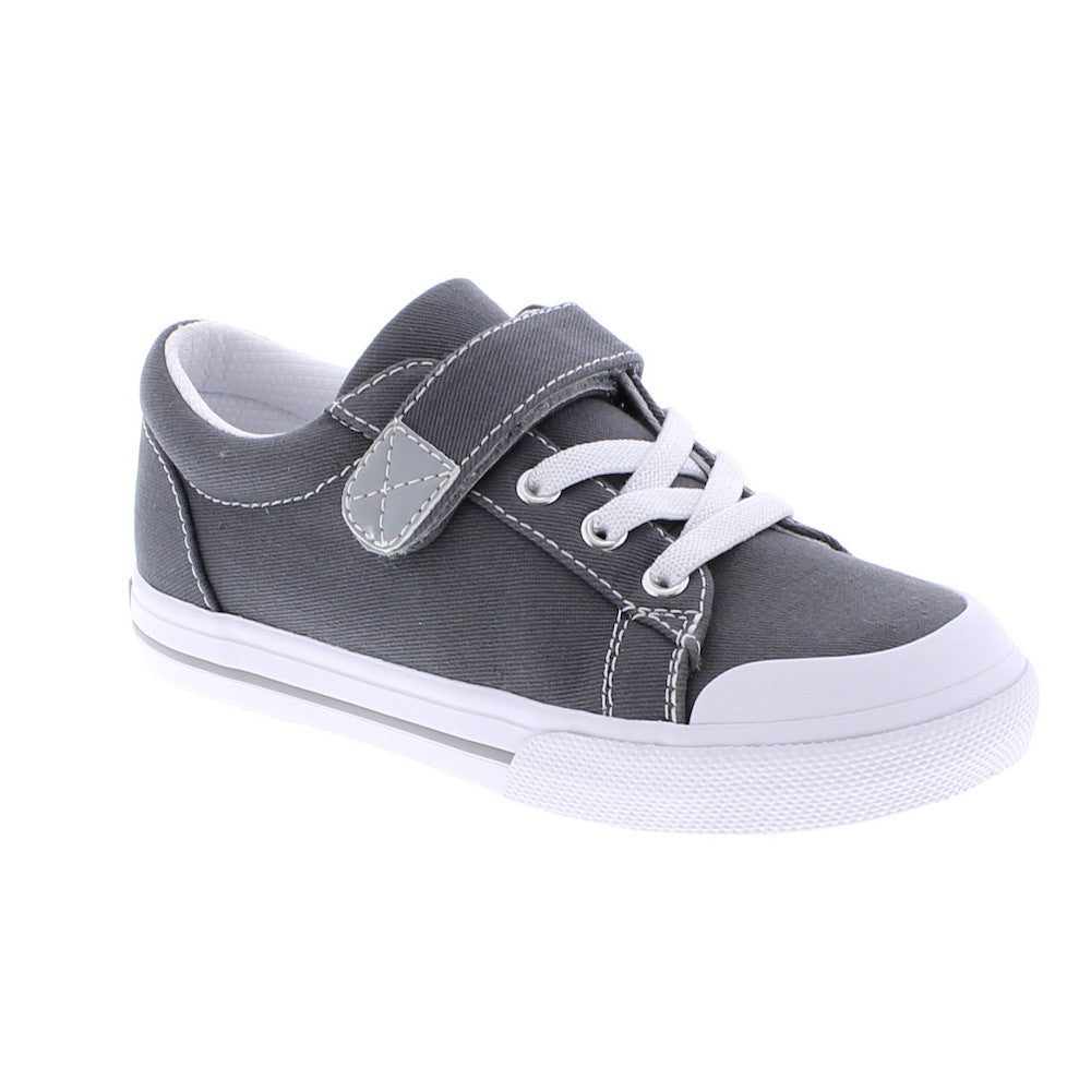Footmates Kids Shoes - Jordan Vulcanized Canvas with Velcro - Gray