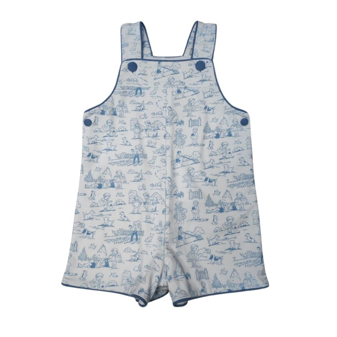 Whimsy Bay Kids Boys Blue Playful Tolie Shortall by Whimsy Bay Kids