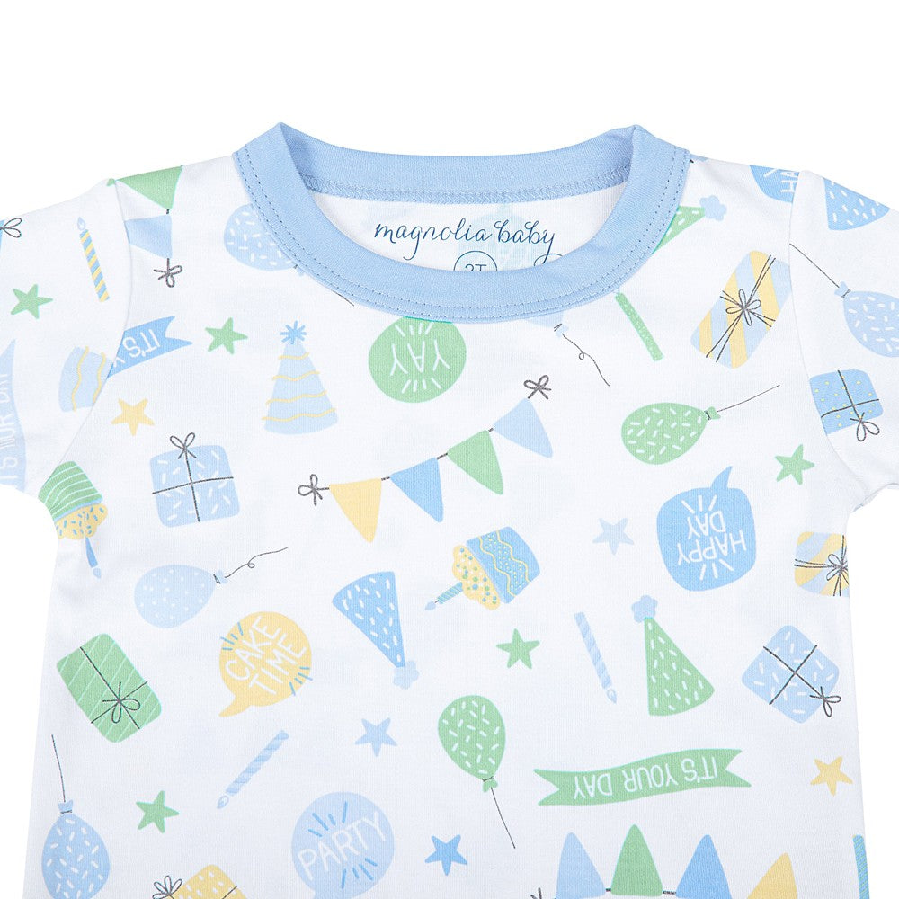 Magnolia Baby Time to Celebrate Birthday Long Pajamas - Blue by Magnolia Baby