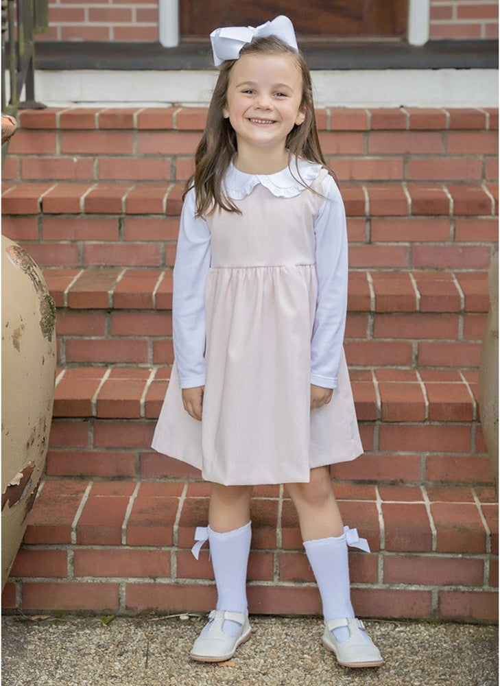 James & Lottie Girls Cord Savannah Scallop Jumper - Pink by James & Lottie