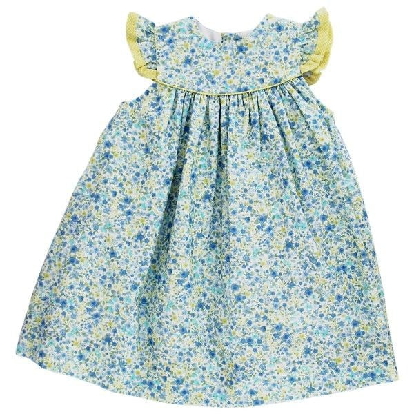 Bailey Boys Girls Peri Petals Floral Float Dress - Yellow Trim