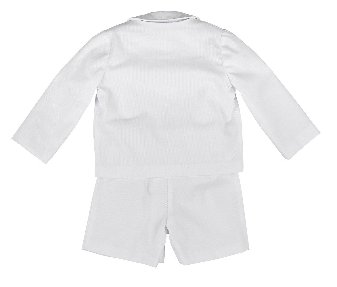 Florence Eiseman Baby Boys White Pique 3 Piece Eton Suit