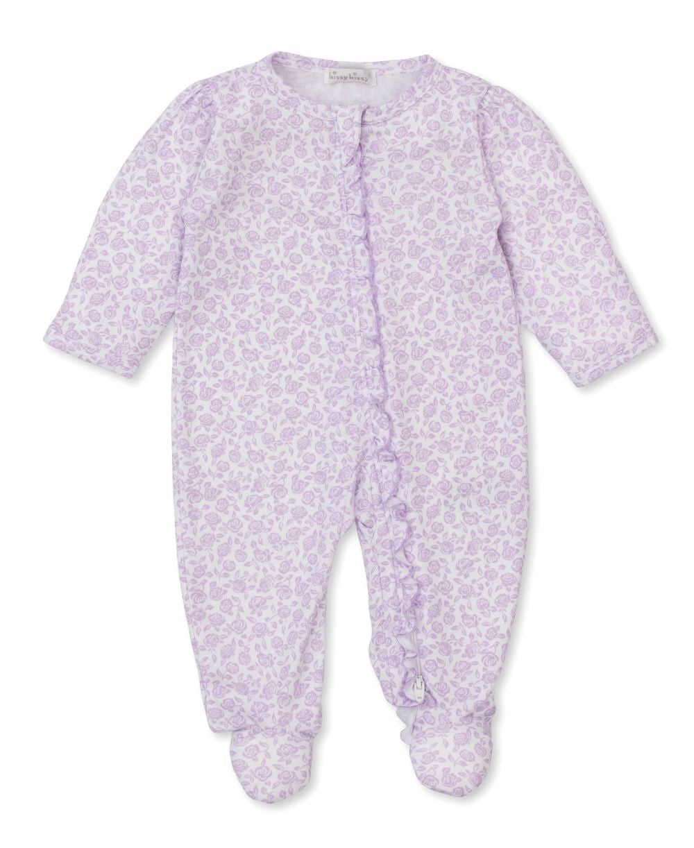Kissy Kissy Baby Girls Lavender Summer Gardens Zipper Footie
