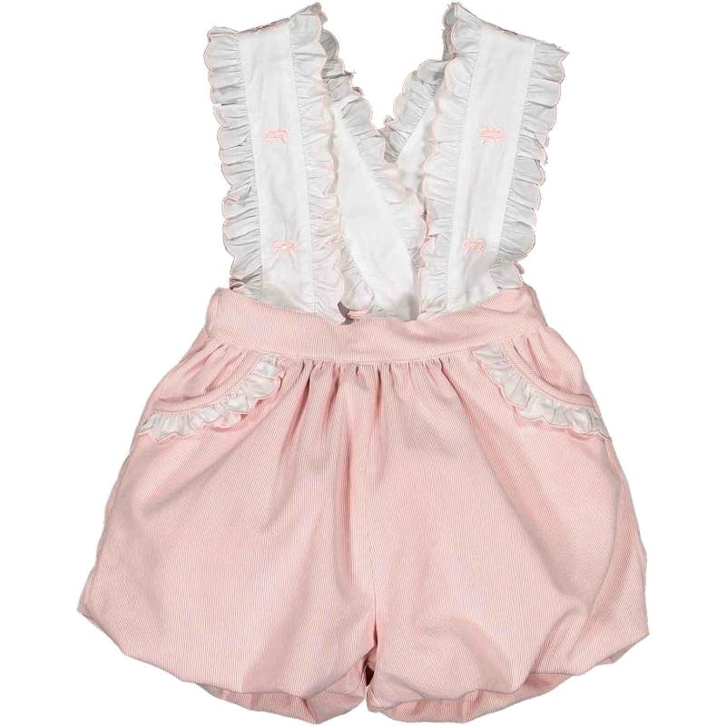 Sal & Pimenta Toddler Girls Pink Corduroy Bubbly Shortall