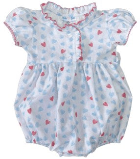 LuLu BeBe Baby Girls Ally Bubble - Hearts Print - Ruffle Detail by LuLu BeBe