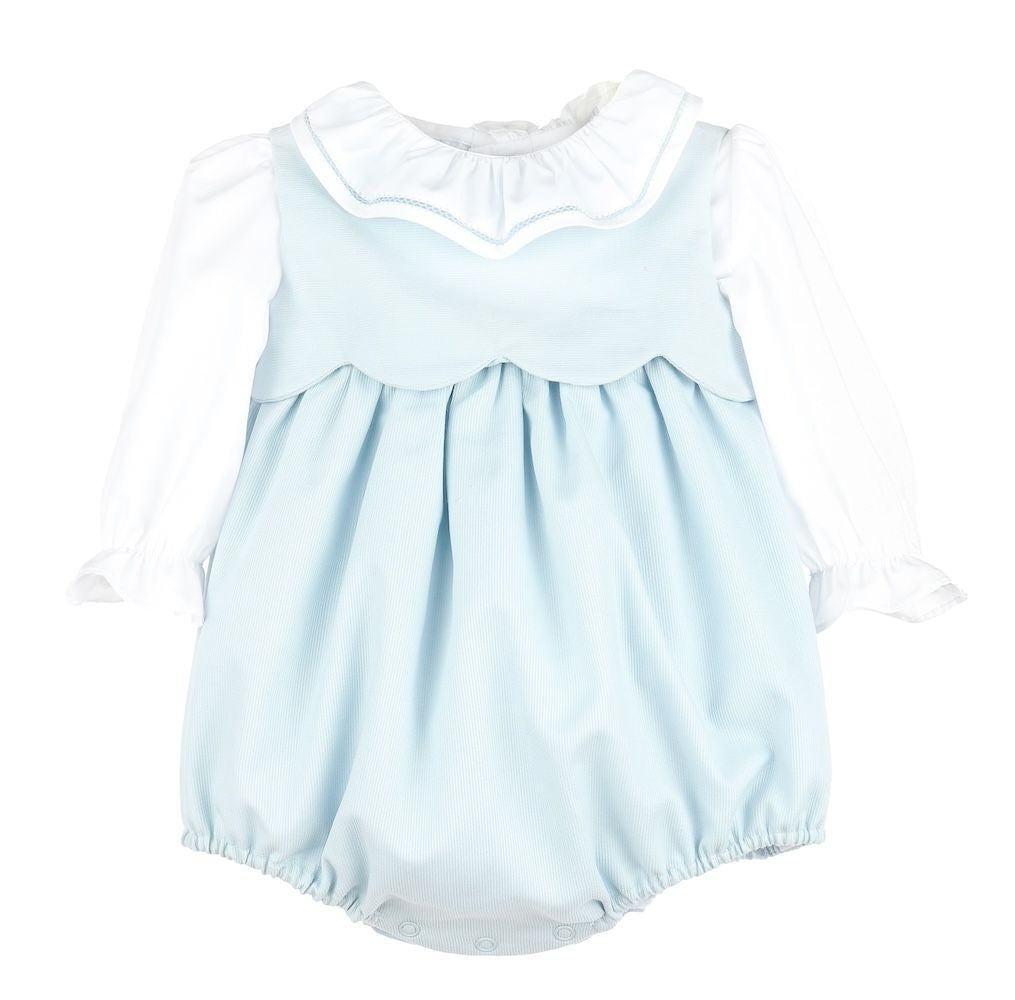 Sophie & Lucas Baby Girls Cozy Club Scallop Bubble Set - Blue