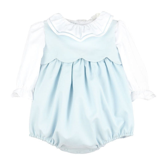 Sophie & Lucas Baby Girls Cozy Club Scallop Bubble Set - Blue