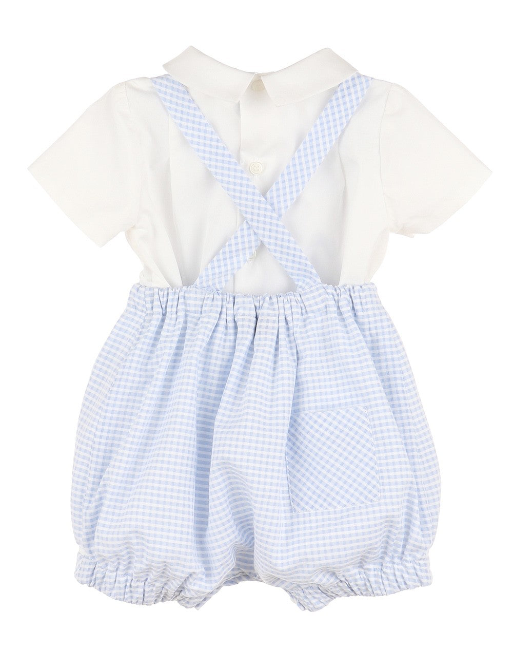 Sophie & Lucas Baby / Toddler Boys Classic Boy Set - Blue Checks with White Shirt