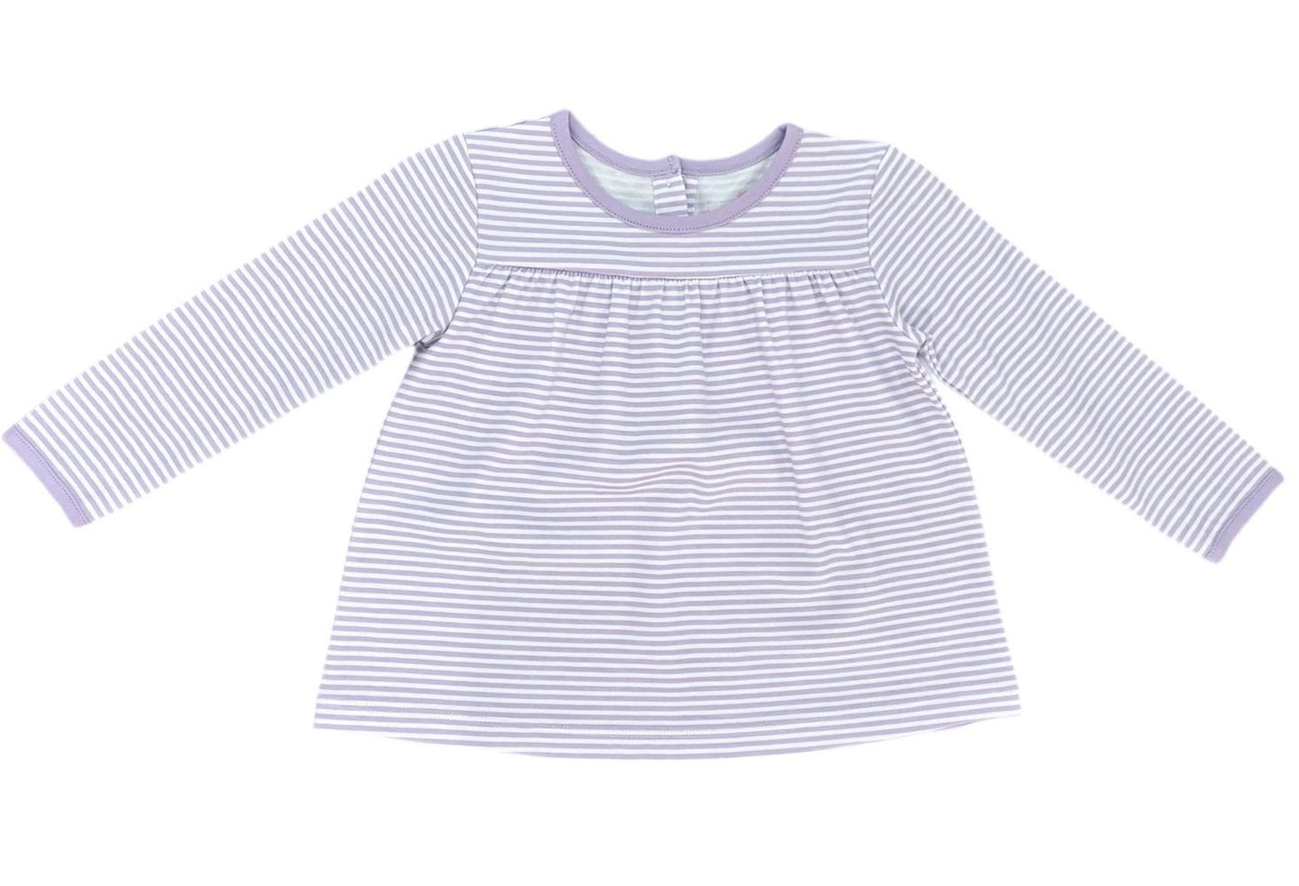 James & Lottie Girls Isla Knit Top - Lavender Stripes
