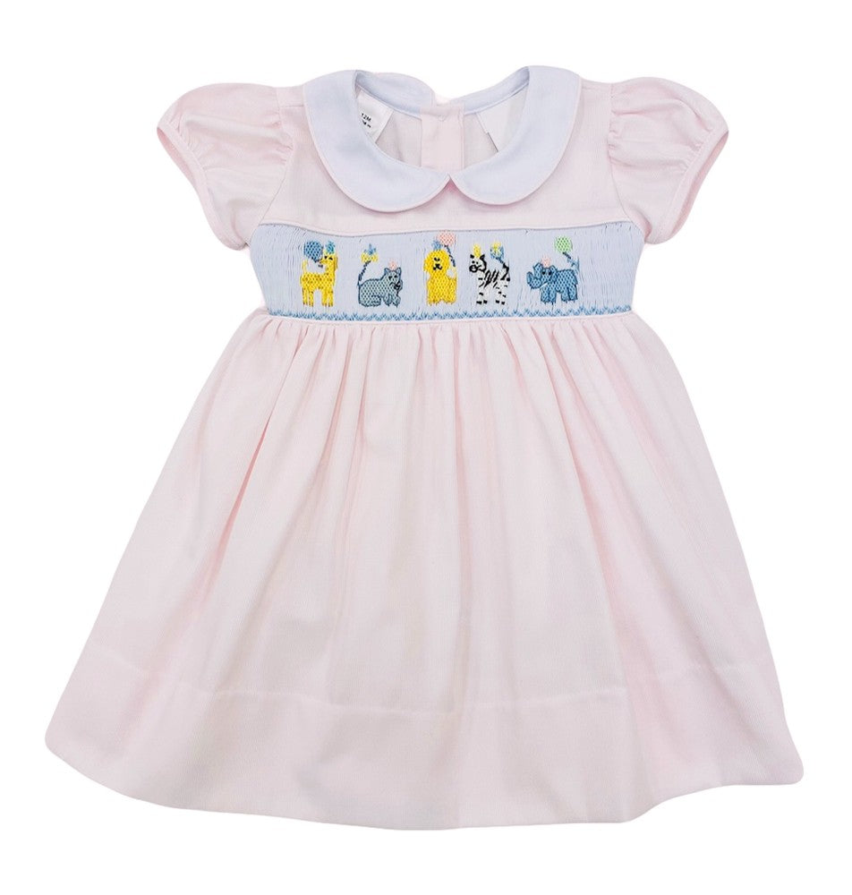 The Best Dressed Child Baby Girls Smocked Birthday Party Animals Dress - Collar