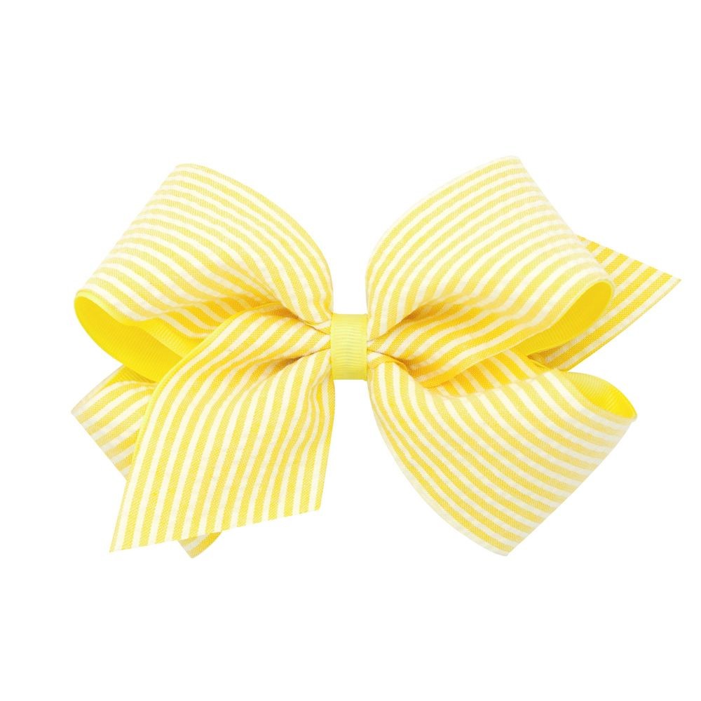 Wee Ones Girls Seersucker Overlay Bow - Yellow by Wee Ones