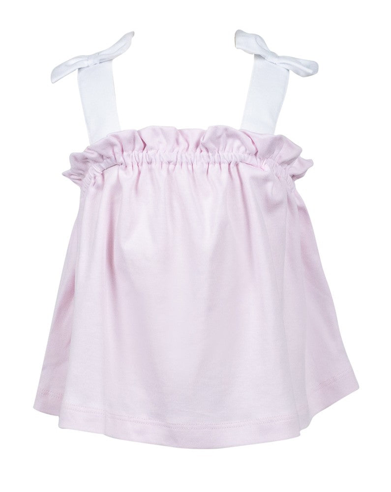 Proper Peony Girls Pima Tie Top Shirt - Pink