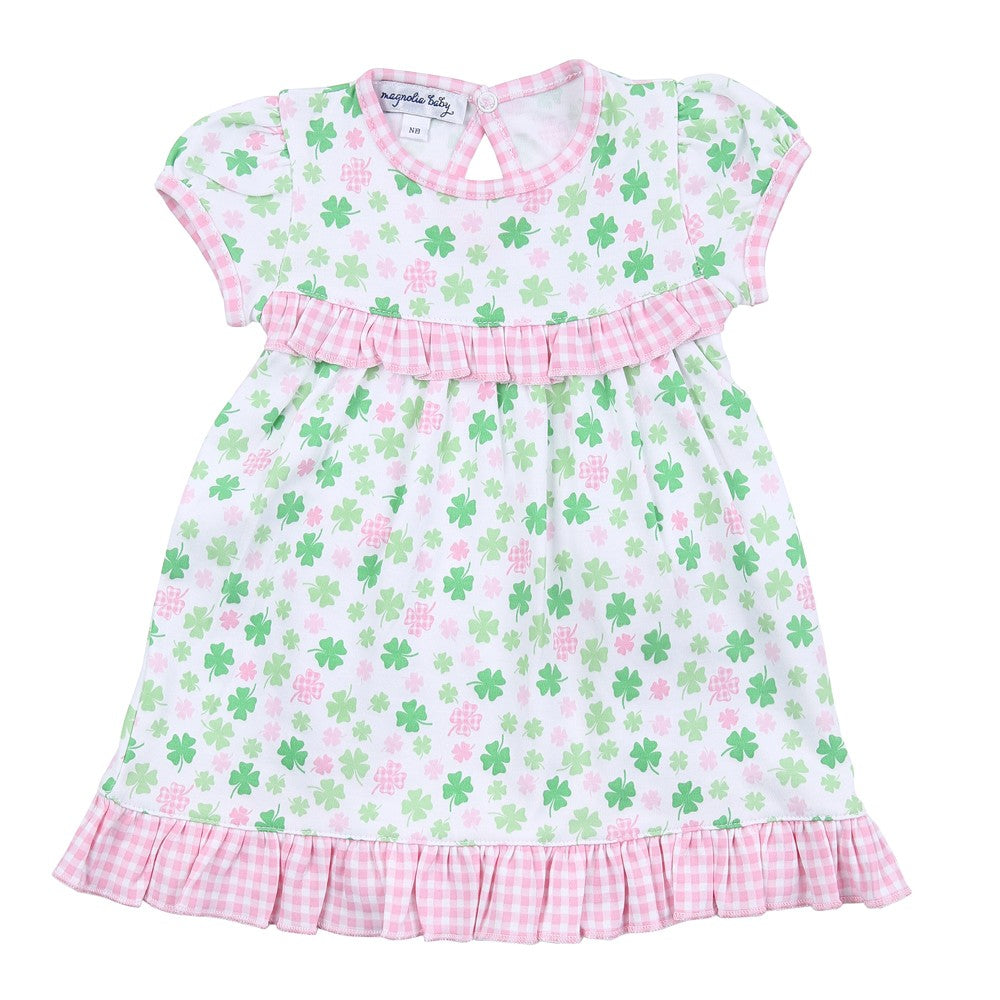 Magnolia Baby Girls Pink & Green Shamrock Cutie St. Patrick's Day Dress