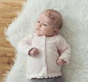Feltman Brothers Baby / Toddler Girls Pointelle Ruffle Knit Cardigan Sweater - Pink