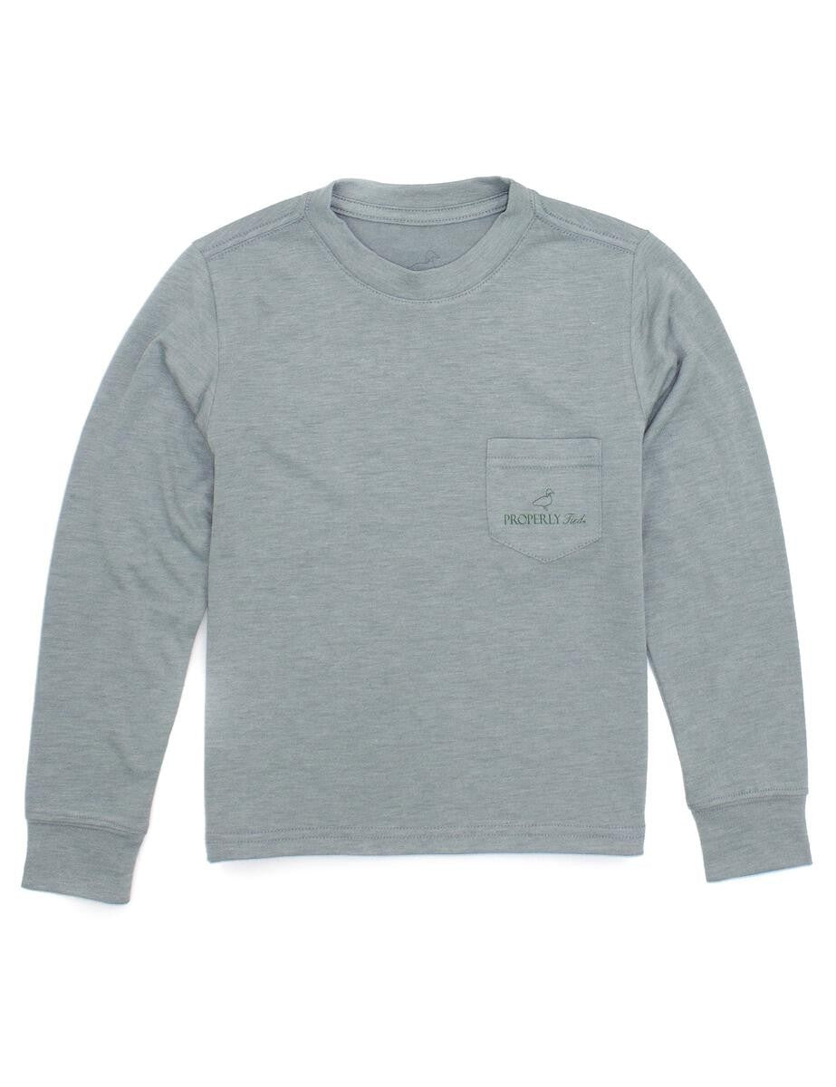 Properly Tied Portland Pocket Tee Shirt - Moss Grey Antlers
