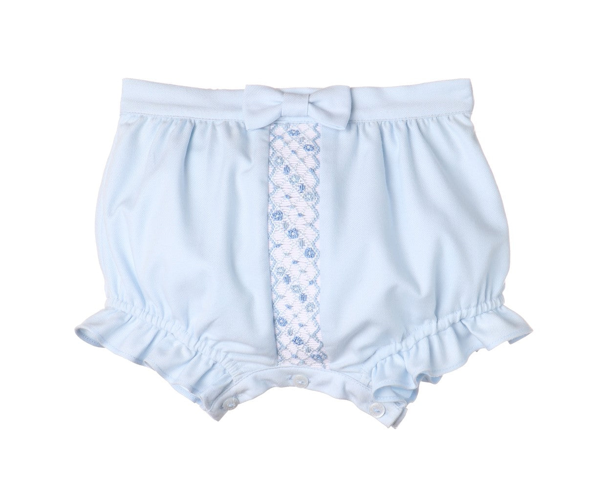 Luli & Me Baby Girls Smocked Bloomers - Blue by Luli & Me