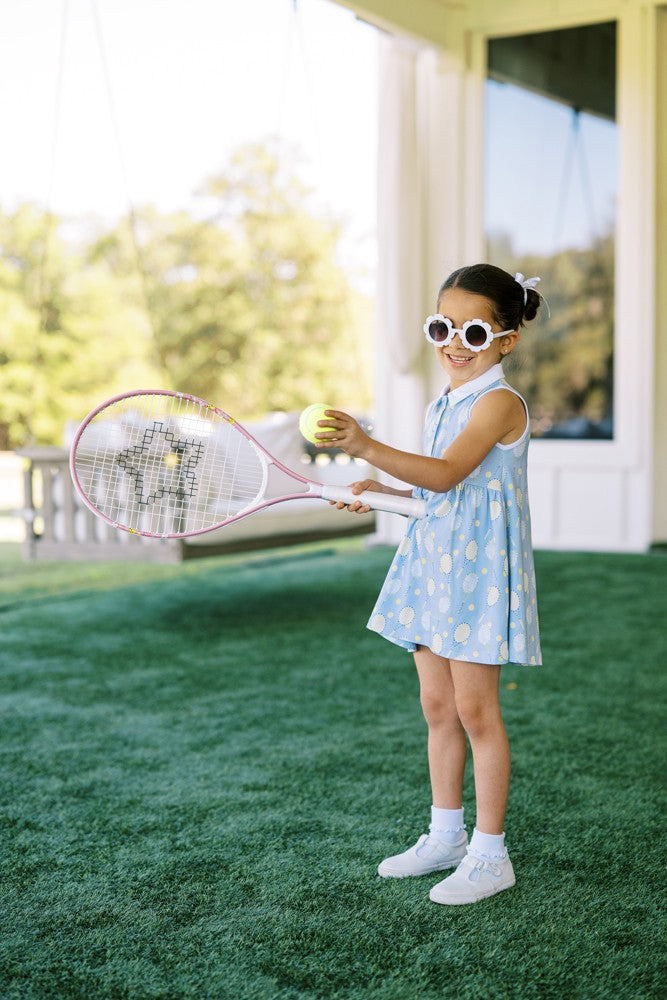 Proper Peony Pima Girls Blue Tennis Court Side Polo Dress