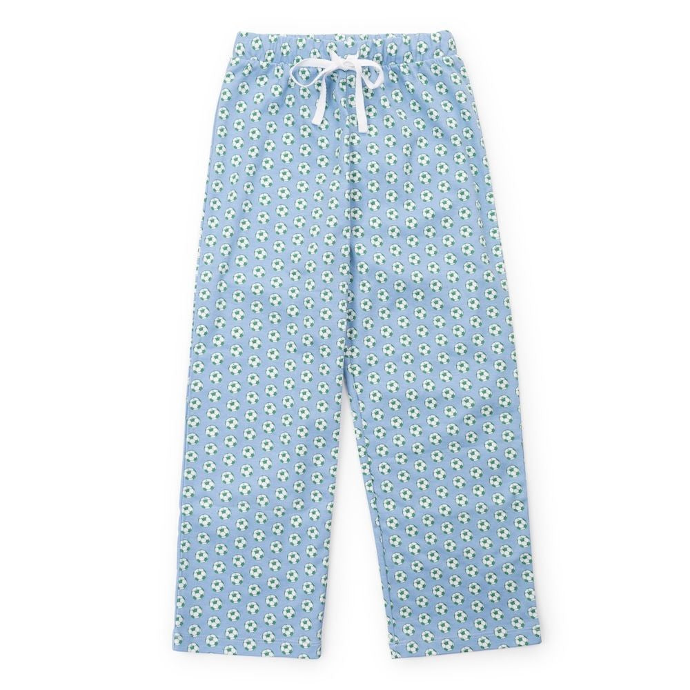 Lila & Hayes Boys Beckett Hang Out Pants - Blue Soccer Balls