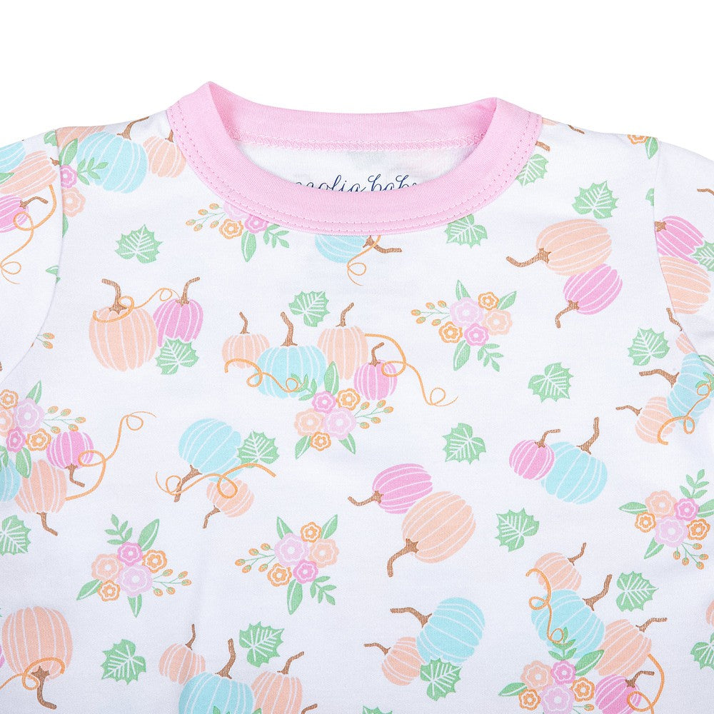 Magnolia Baby Little Girls Pumpkin Blush Melon Pastels Long Pajamas