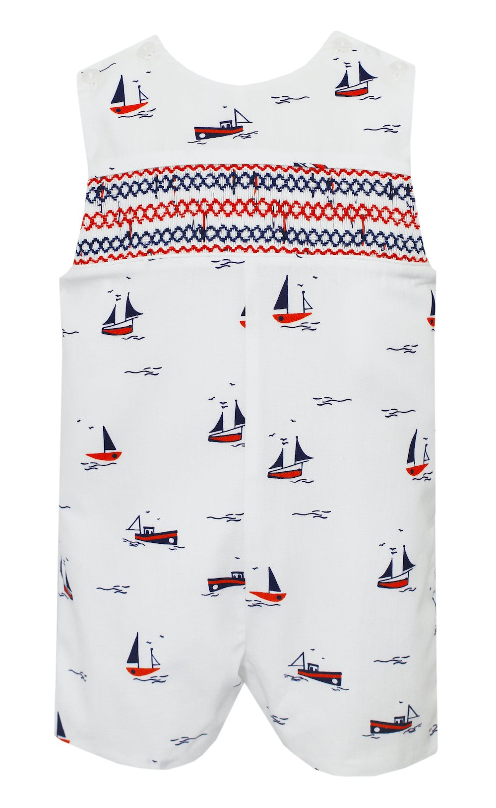 Petit Bebe Baby / Toddler Boys Nautical Sailboat Print Smocked Jon Jon by Petit Bebe