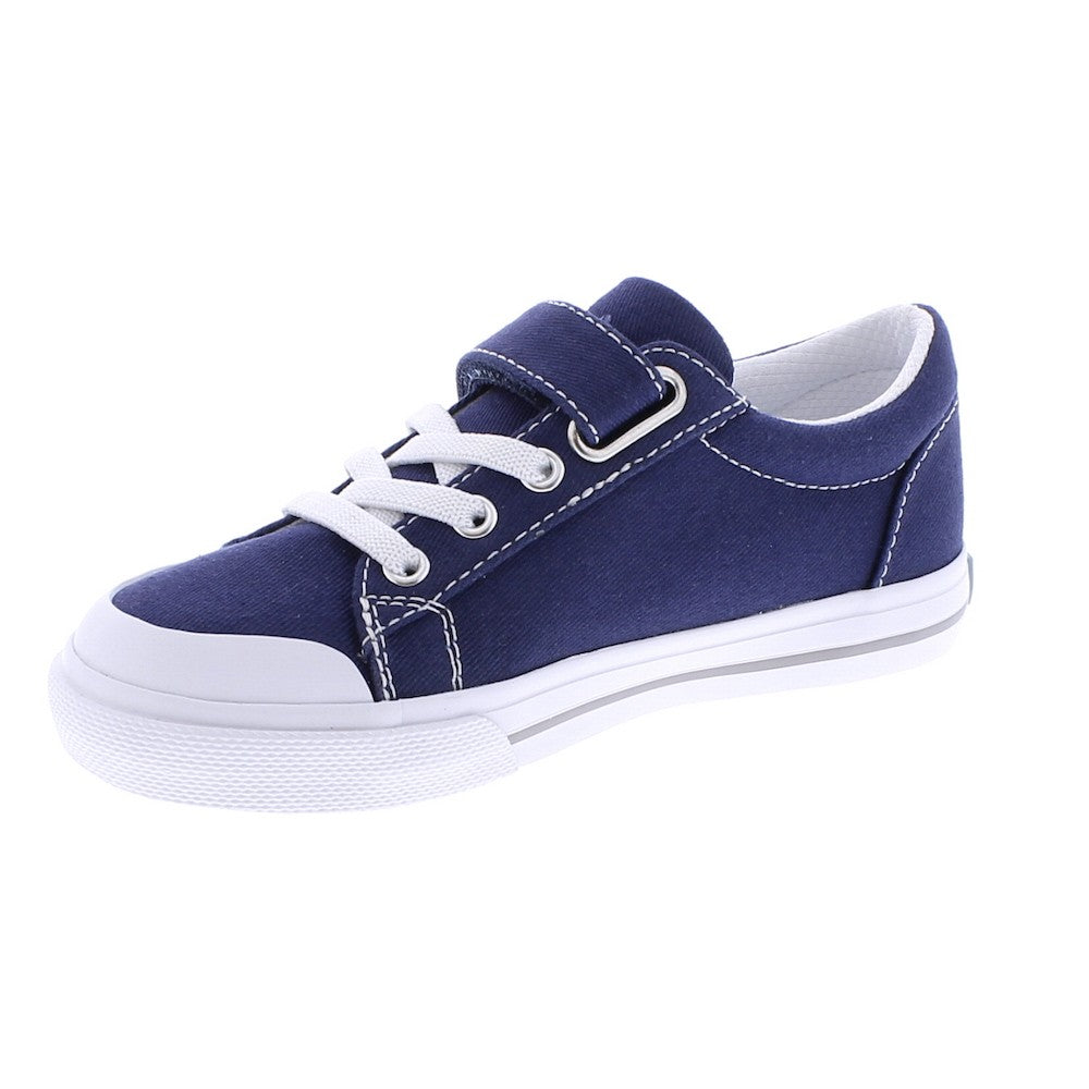 Footmates Kids Shoes - Jordan Vulcanized Canvas with Velcro - Navy Blue