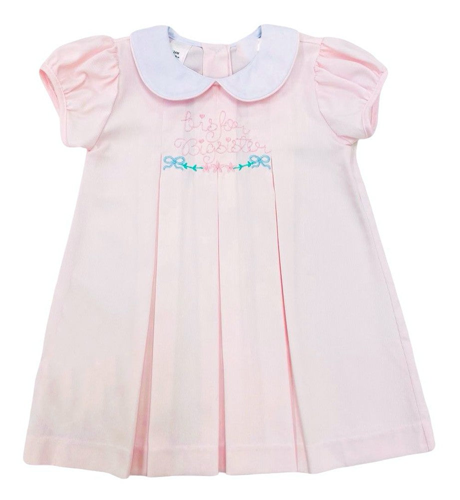 The Best Dressed Child Girls Dana Dress - B is for Big Sister - Pink