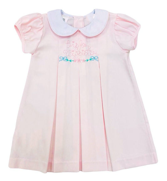 The Best Dressed Child Girls Dana Dress - B is for Big Sister - Pink