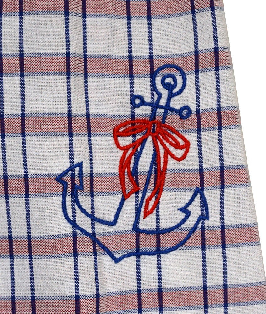 Sophie & Lucas Baby Girls Blue / Red Plaid Nautical Anchor Dress with Panty by Sophie & Lucas