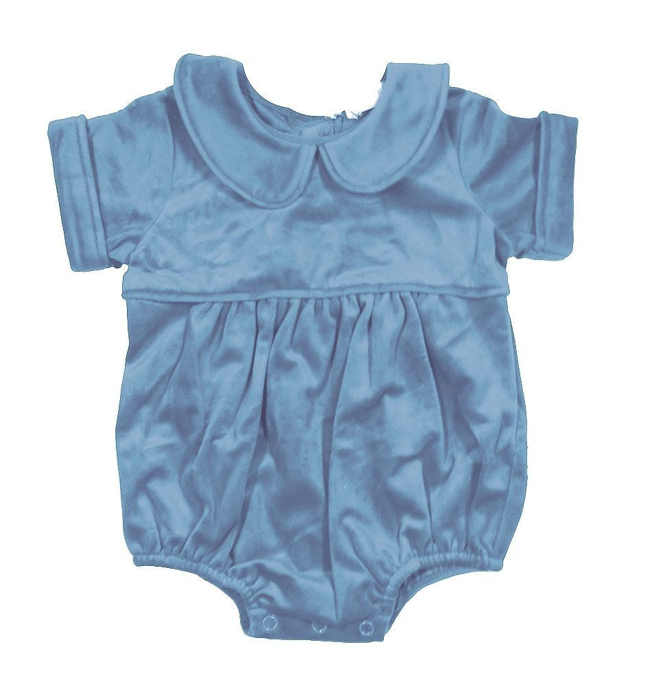 LuLu BeBe Baby Boys Noah Velvet Bubble - Wedgewood Blue