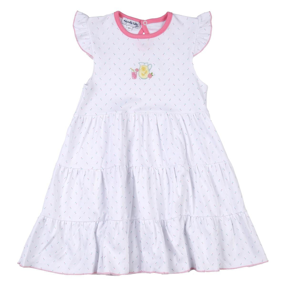 Magnolia Baby Little Girls Fresh Lemonade Embroidered Ruffle Flutters Dress
