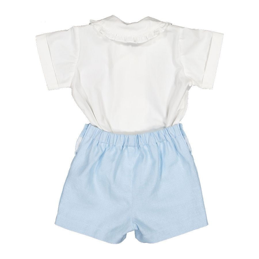Sal & Pimenta Boys Classic Dressy Linen Boy Set - Light Blue
