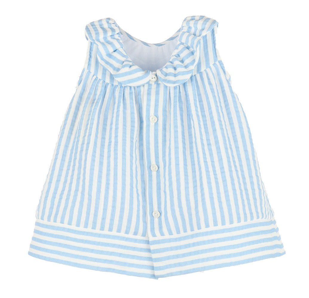 Sophie & Lucas Girls Sullivan Stripe Dress - Blue